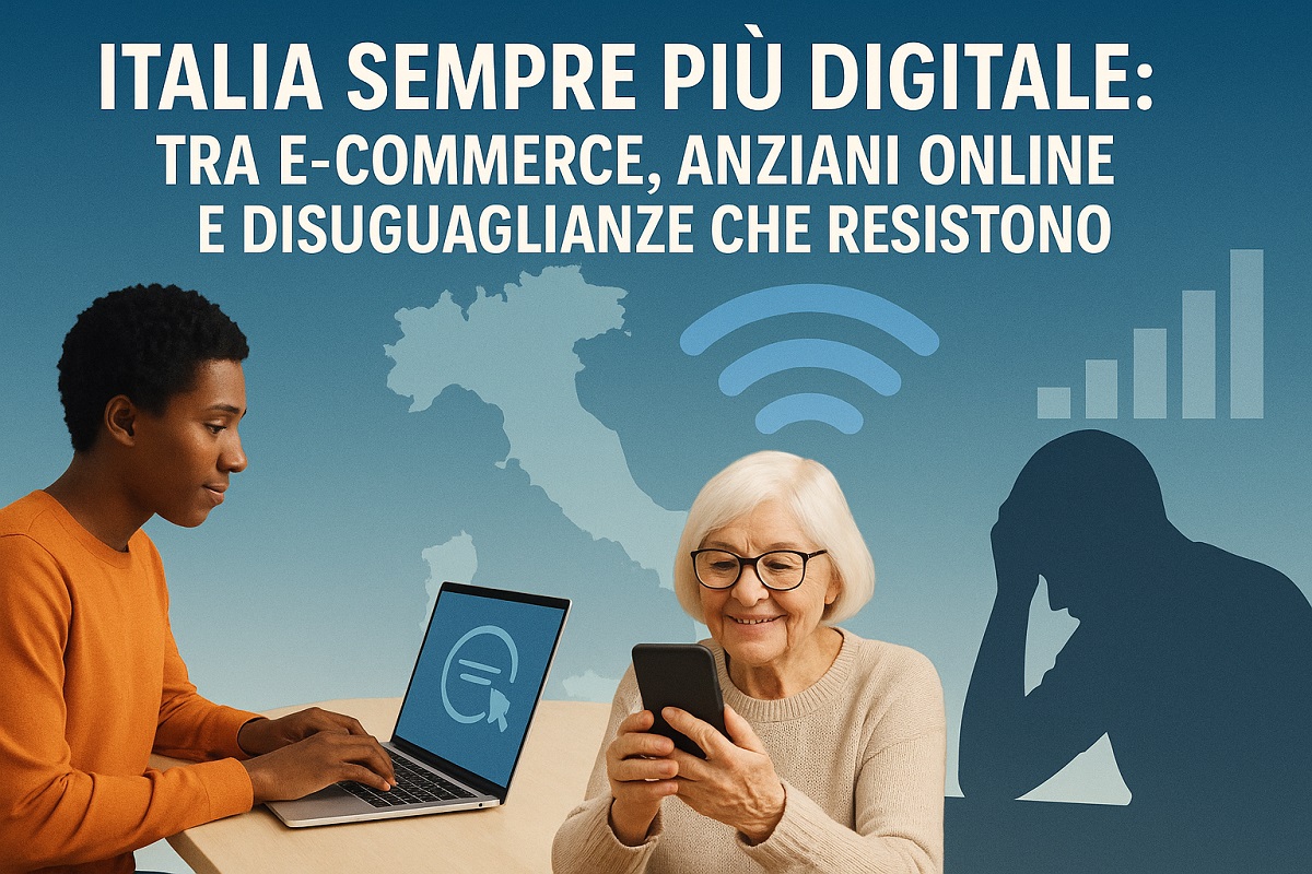 Italia sempre più digitale: tra e commerce, anziani online e disuguaglianze che resistono Italia sempre più digitale: tra e commerce, anziani online e disuguaglianze che resistono