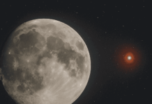 Luna di Fragola 2025 con Antares alla sua destra | Life and News Magazine