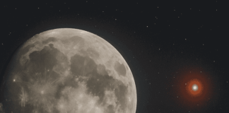 Luna di Fragola 2025 con Antares alla sua destra | Life and News Magazine